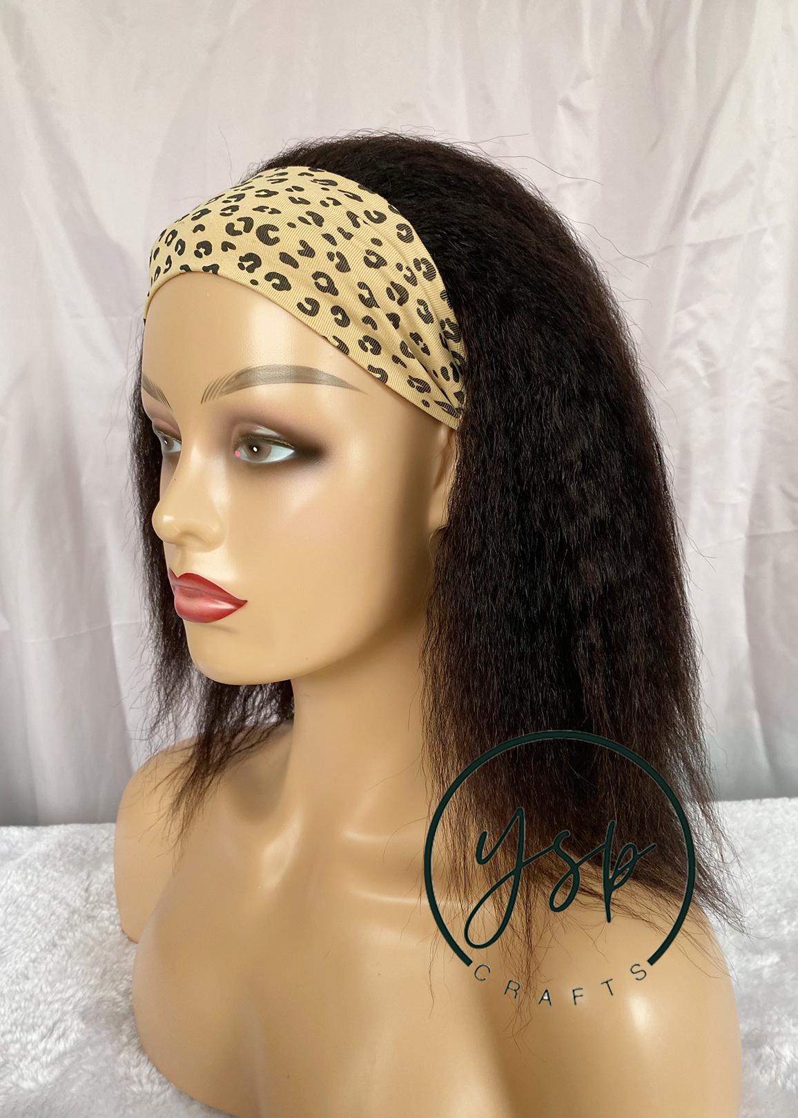 100% Human Hair 3/4 Half Wig Kinky Straight Natural Black Color - Image 4