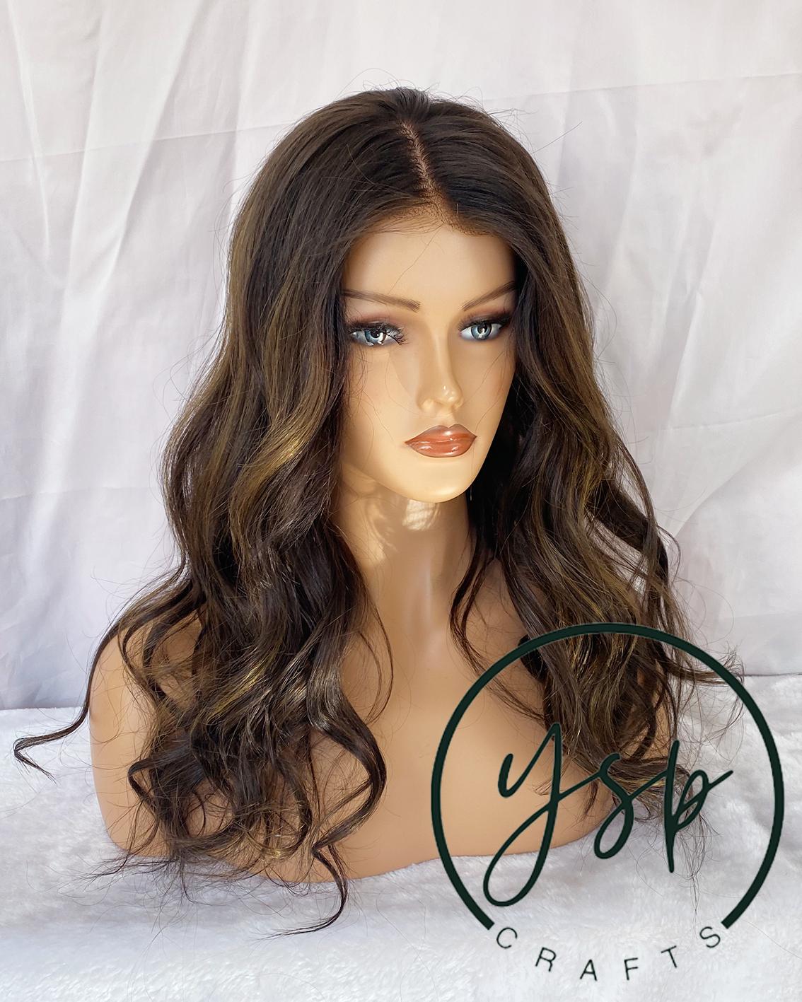 100% Human Hair Balayage Wavy Wig, Silk Top Lace Front, Glueless Long Wig - Image 4