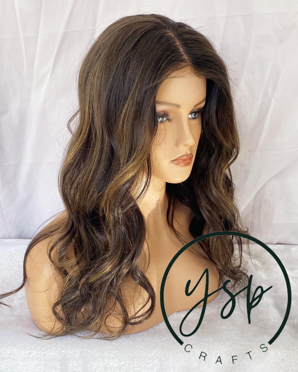 100% Human Hair Balayage Wavy Wig, Silk Top Lace Front, Glueless Long Wig - Image 2