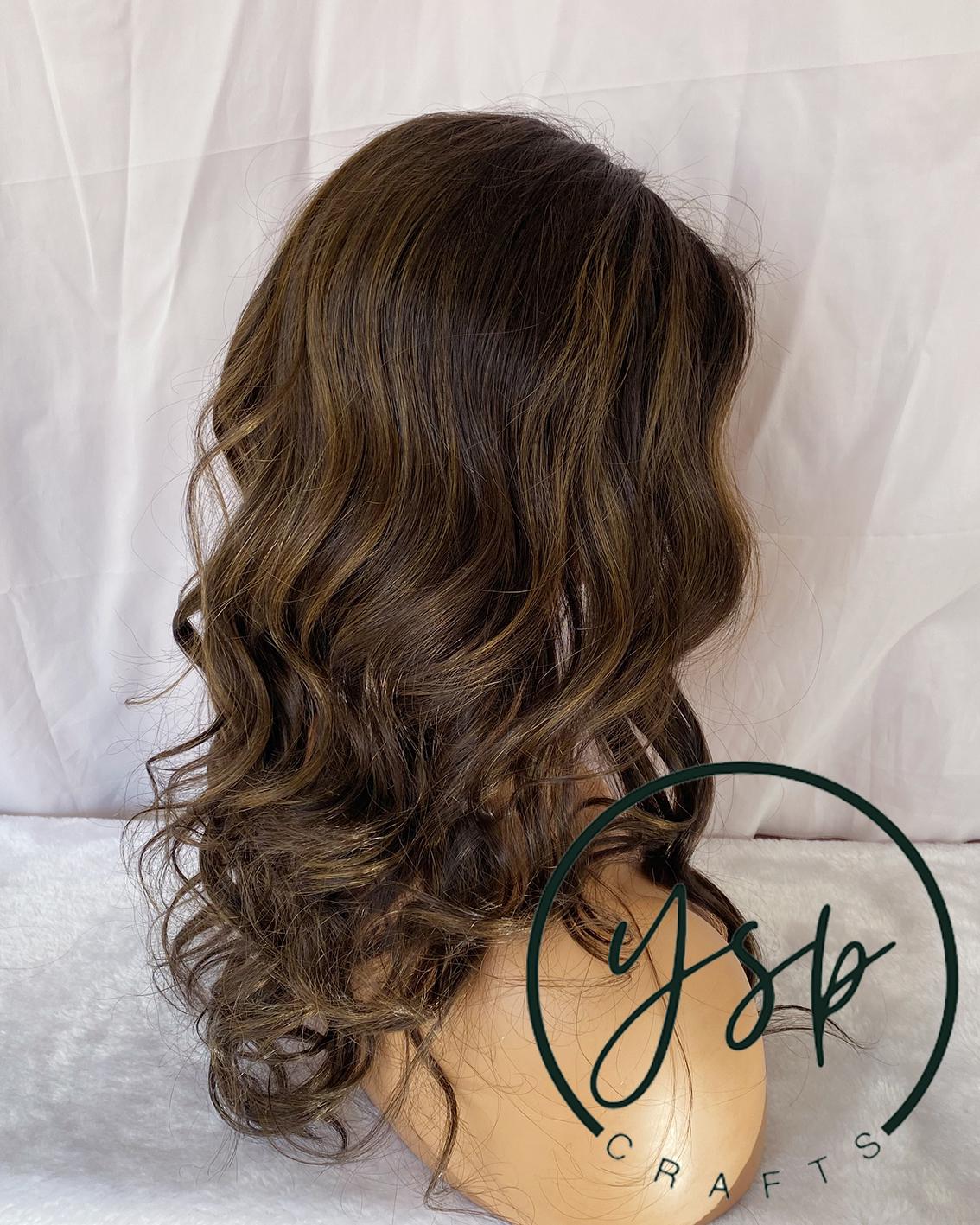 100% Human Hair Balayage Wavy Wig, Silk Top Lace Front, Glueless Long Wig - Image 5