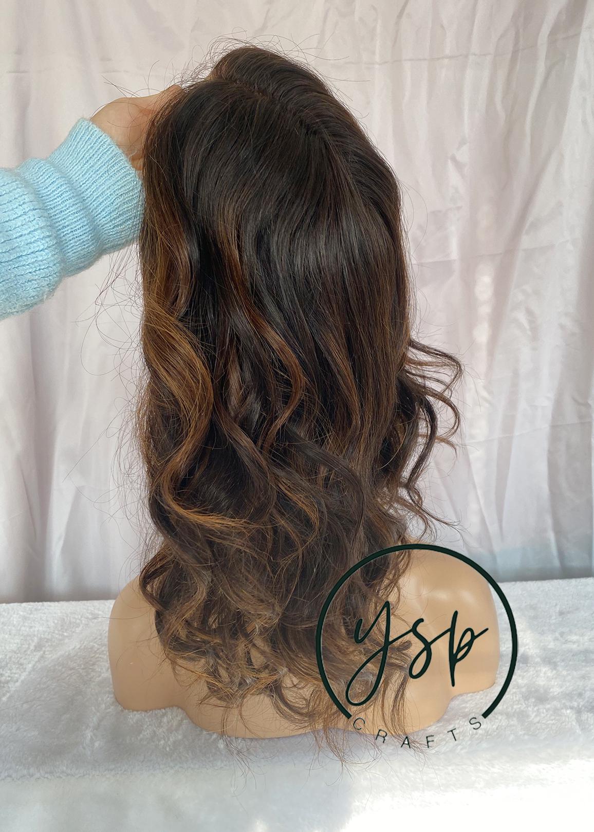 100% Human Hair Lace Front Wig for Women Balayage | Wavy Bob | Glueless | Pre-Plucked Hairline