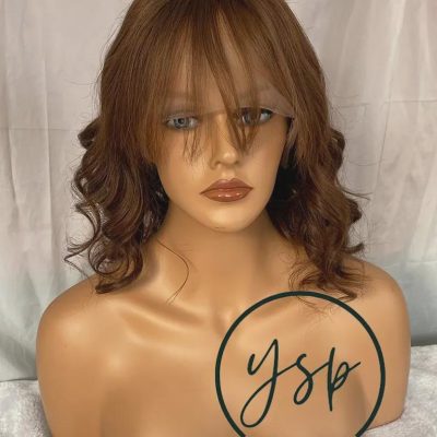 Alternative view of 100% Human Hair silk topper for women Brown, Wavy Style,without bangs