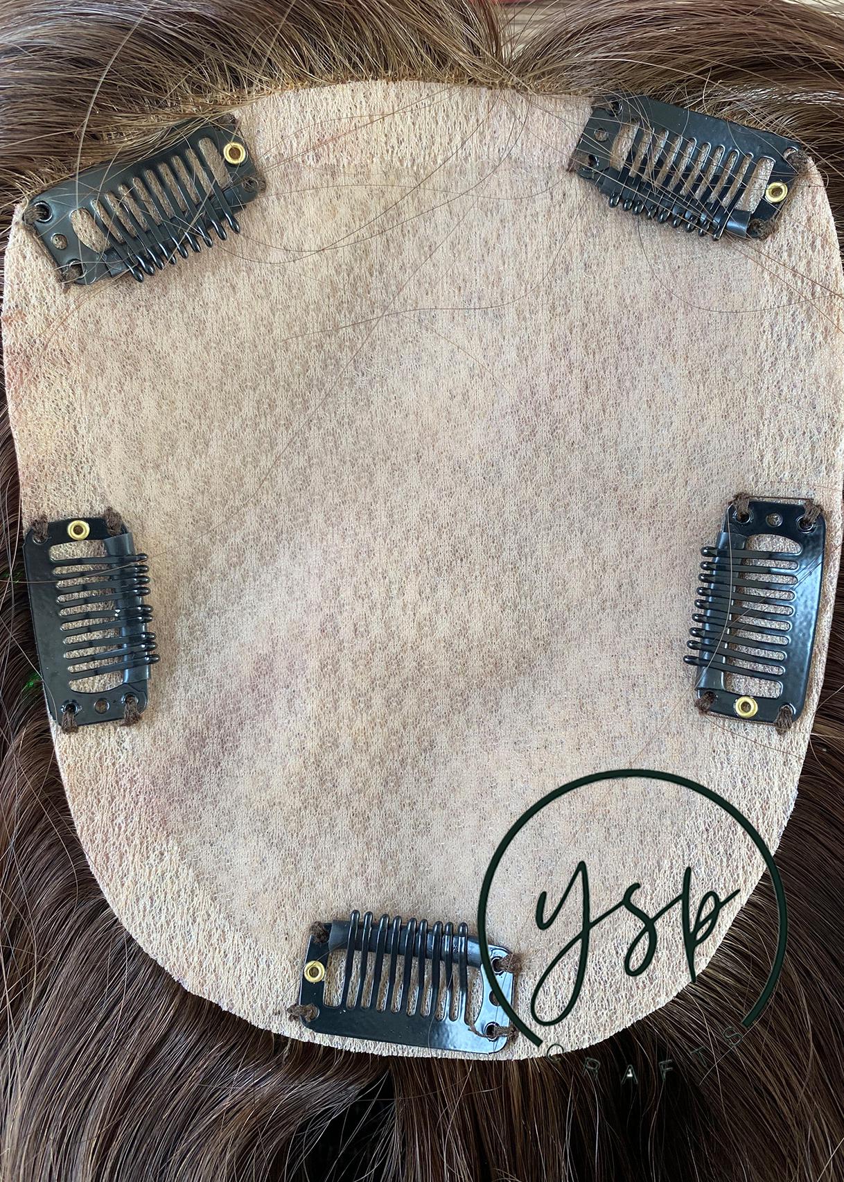 5x6 Silk Top Human Hair Topper with bangs | Black Color Hairpiece - Image 4