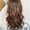 5x6 Silk Top Human Hair Topper with bangs Brown with highlights Hairpiece