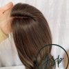 8x8 Lace Front Brown Human Hair Topper Wavy Hairpiece for Thinning Hair