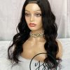 Black Wavy U Part Human Hair Wig (20 Inches)