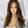 Brown Balayage Human Hair Wig 100% Human Hair Lace Front Wig | Dark Brown with Caramel Highlights