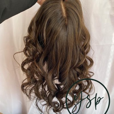 Brown Human Hair Topper 7x7 Silk Top, Wavy 12-inch Halo