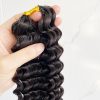 Curly Human Hair Crochet Extensions - Natural Black, 16 Inch
