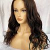 Darkest Brown U-Part Human Hair Wig Natural Wavy Blend, Glueless