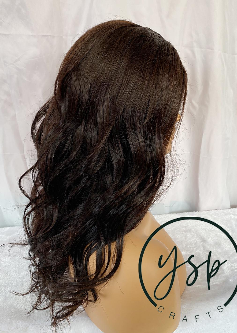 Darkest Brown Wavy Human Hair Wig - 13x6 Lace Front - Image 2