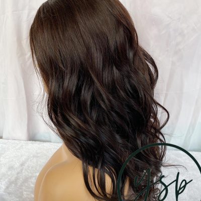 Darkest Brown Wavy Human Hair Wig - 13x6 Lace Front