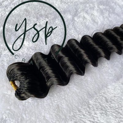 Deep Curly Human Crochet Hair Extensions Natural Black, 18 inch