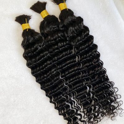 Deep Wave Human Hair Bulk for Braiding No Weft Extension Knotless Braiding Extensions