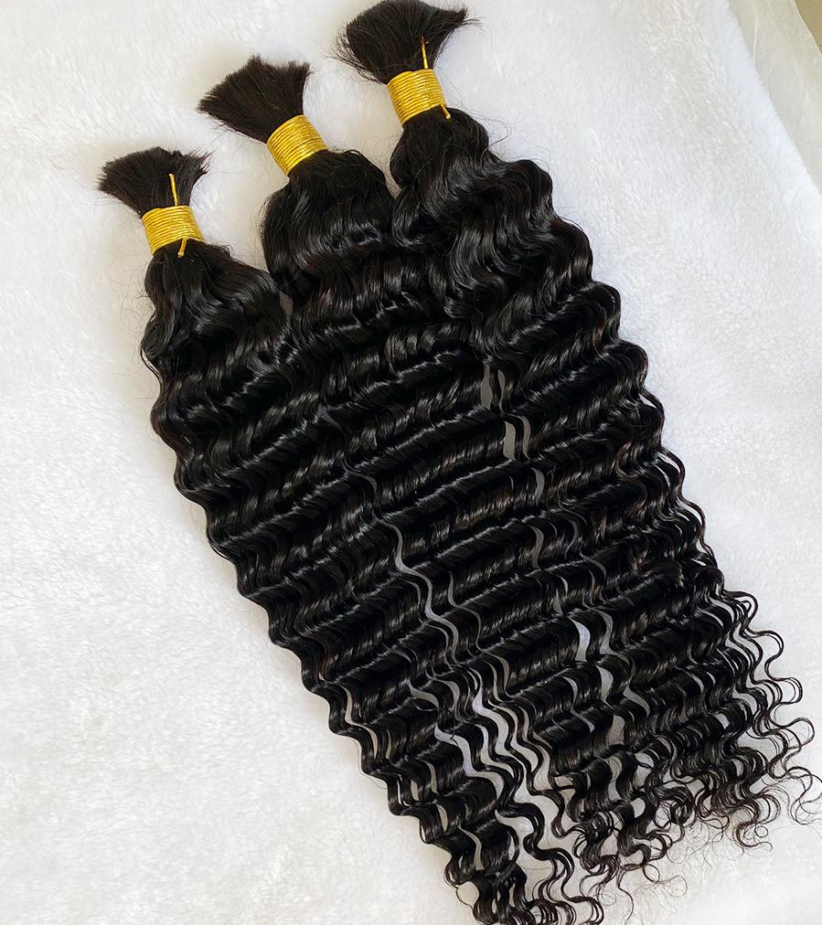Deep Wave Human Hair Bulk for Braiding No Weft Extension Knotless Braiding Extensions