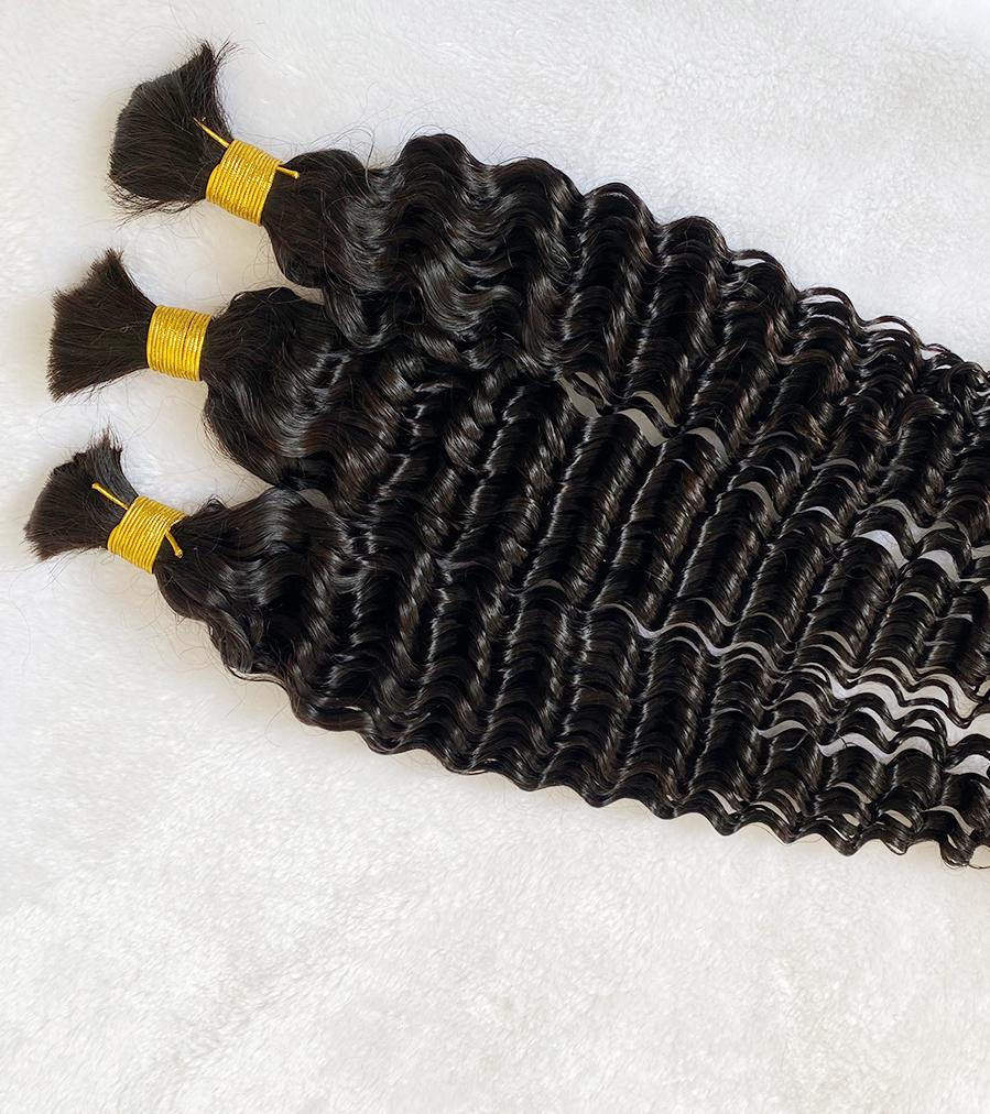 Deep Wave Human Hair Bulk for Braiding No Weft Extension Knotless Braiding Extensions - Image 2