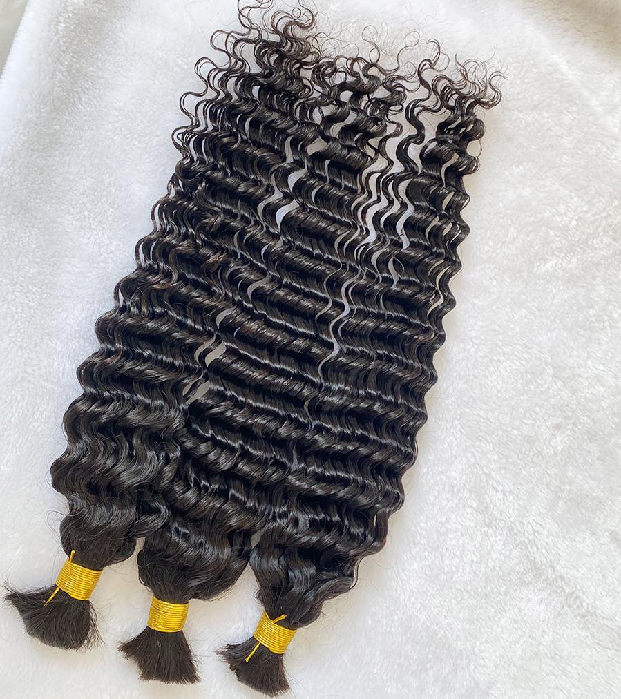 Deep Wave Human Hair Bulk for Braiding No Weft Extension Knotless Braiding Extensions - Image 3