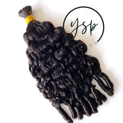 Double Drawn Water Curly Human Hair Bulk for Braiding