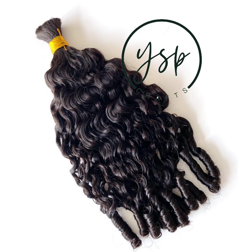 Double Drawn Water Curly Human Hair Bulk for Braiding