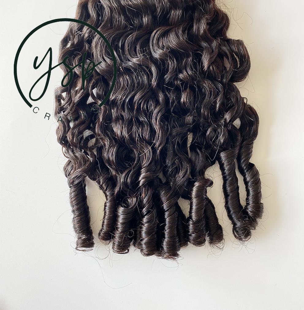 Double Drawn Water Curly Human Hair Bulk for Braiding - Image 4