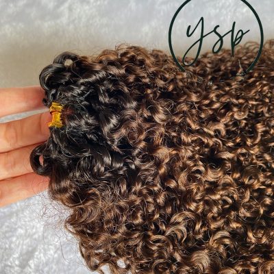 Human Hair Crochet hair extensions Multi-Textured Kinky Curly Human Crochet Hair #1BT#4 with Dark Roots Crochet braids