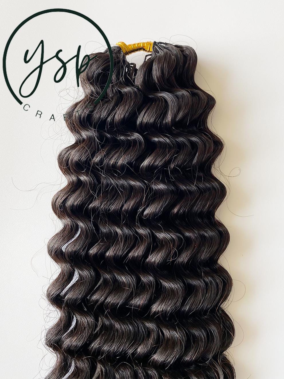 Human Hair Crochet Extensions Water Wave Natural Color - Image 4