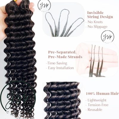 Alternative view of Human Hair Crochet Extensions Water Wave Natural Color