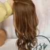 Human Hair Topper 5x6 Silk Top Hairpiece Light brown With blonde Highlights