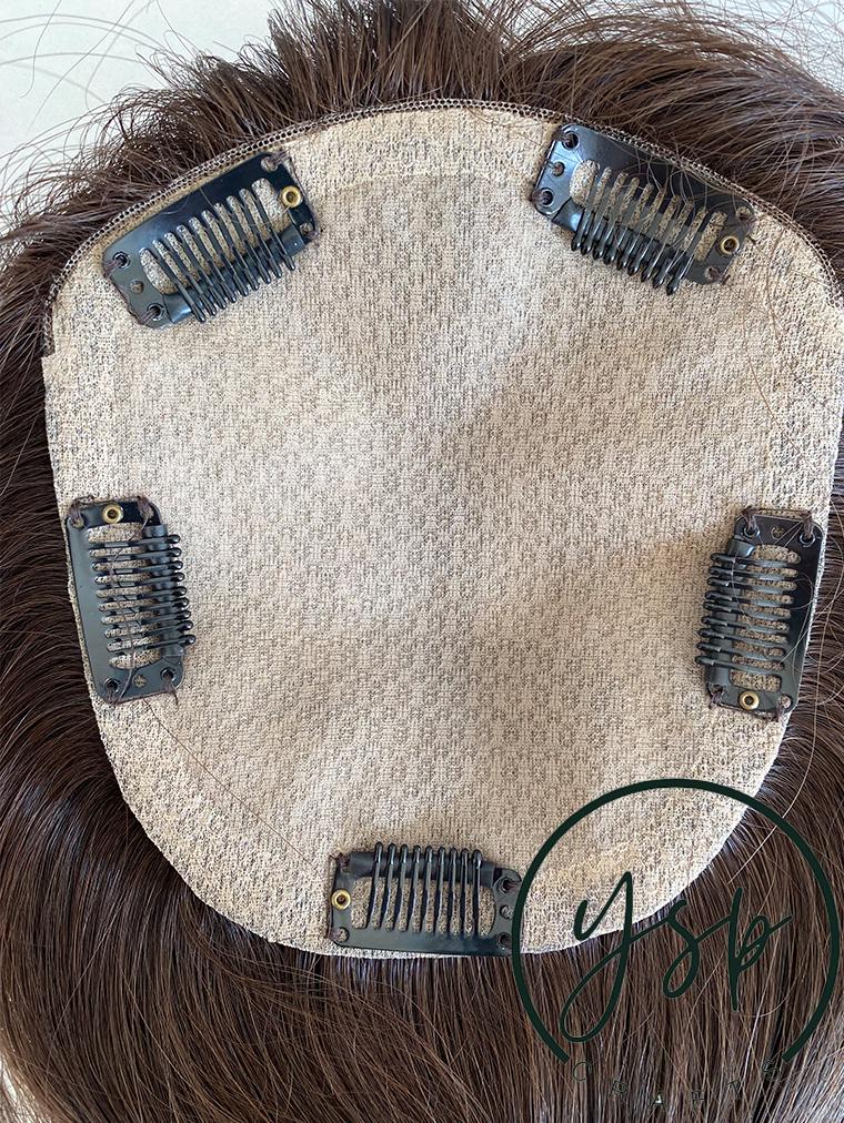 Human Hair Topper | Medium Brown 5x5 Silk Base - Image 4