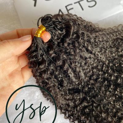 Kinky Curly Lightweight Human Crochet Hair Extensions Natural color Pre-Separated Crochet Hair Extensions