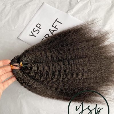 Kinky Straight Human Crochet Hair pre-stretched crochet hair Natural Color