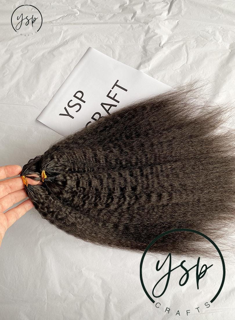 Kinky Straight Human Crochet Hair pre-stretched crochet hair Natural Color