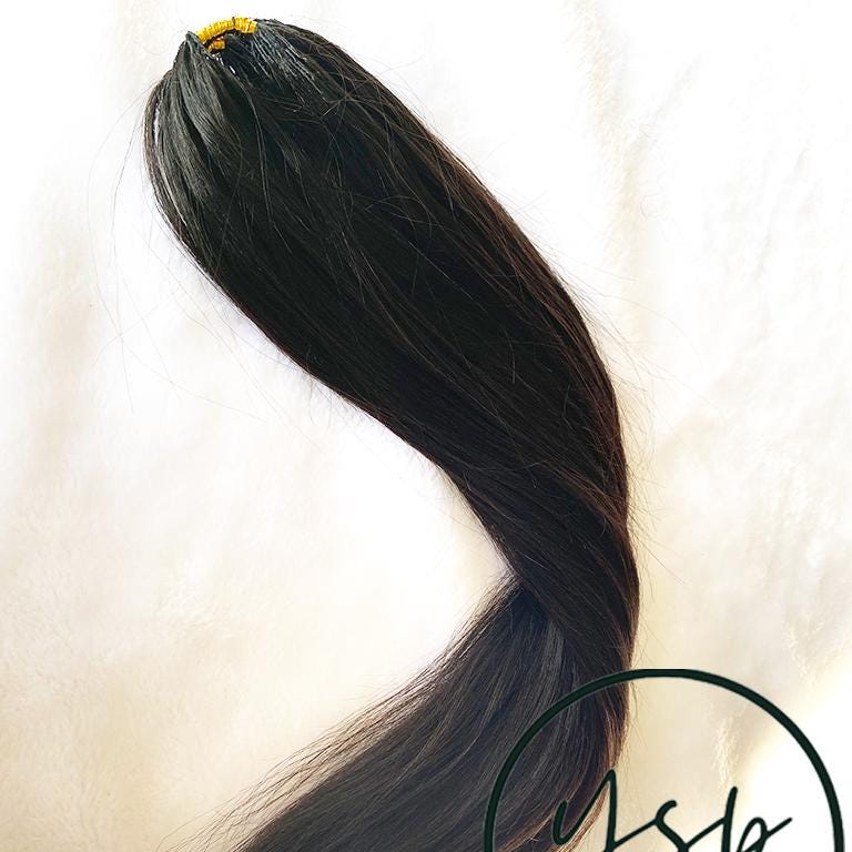 Light Yaki Human Hair Crochet Extensions, Natural Black 18 inch - Image 3