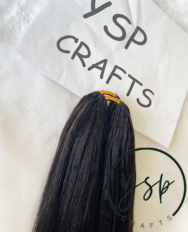 Light Yaki Human Hair Crochet Extensions, Natural Black 18 inch - Image 2