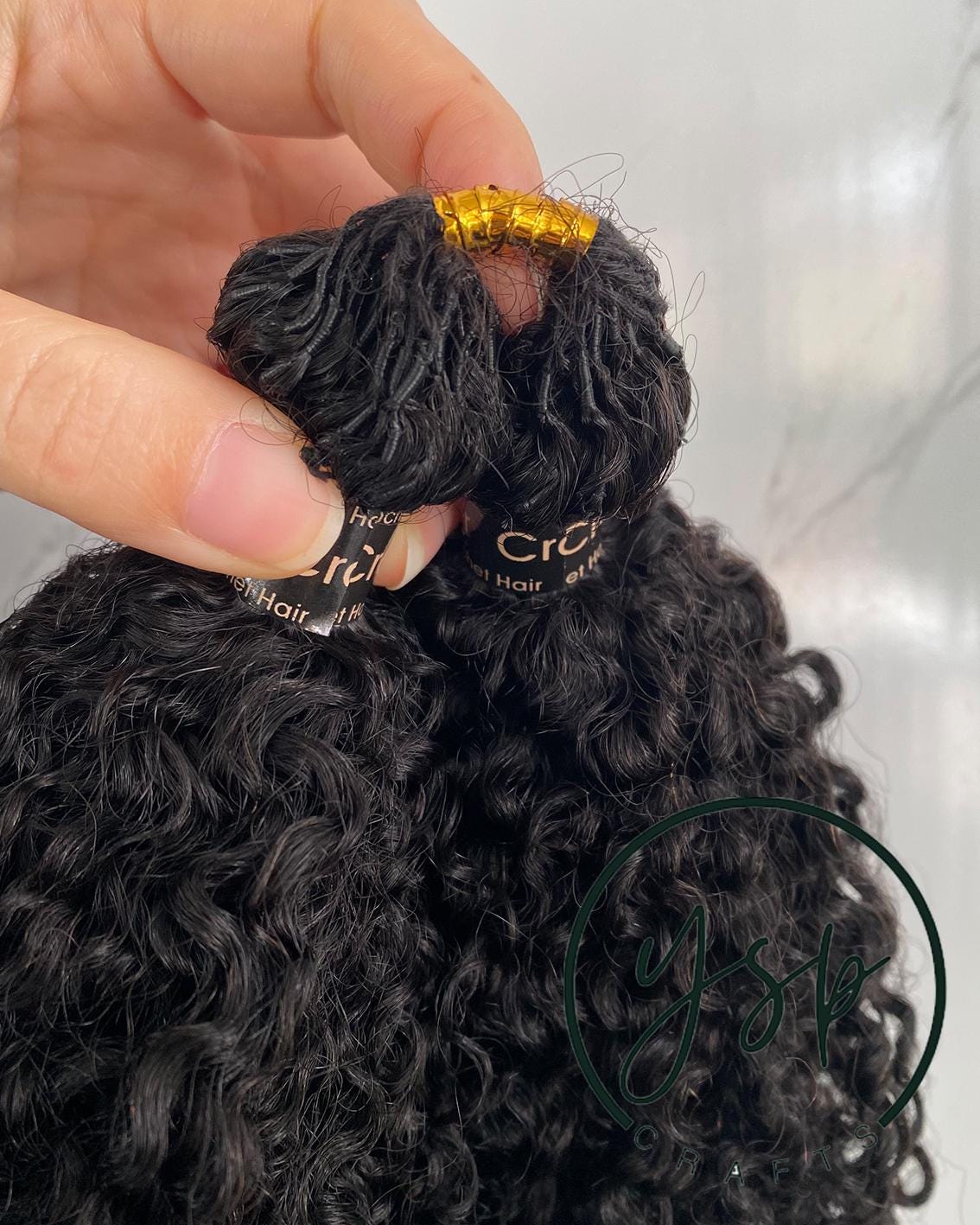 Multi-Textured Kinky Curly Crochet Hair Extensions Human Hair Natural Color Knotless Crochet Hair Extensions - Image 2