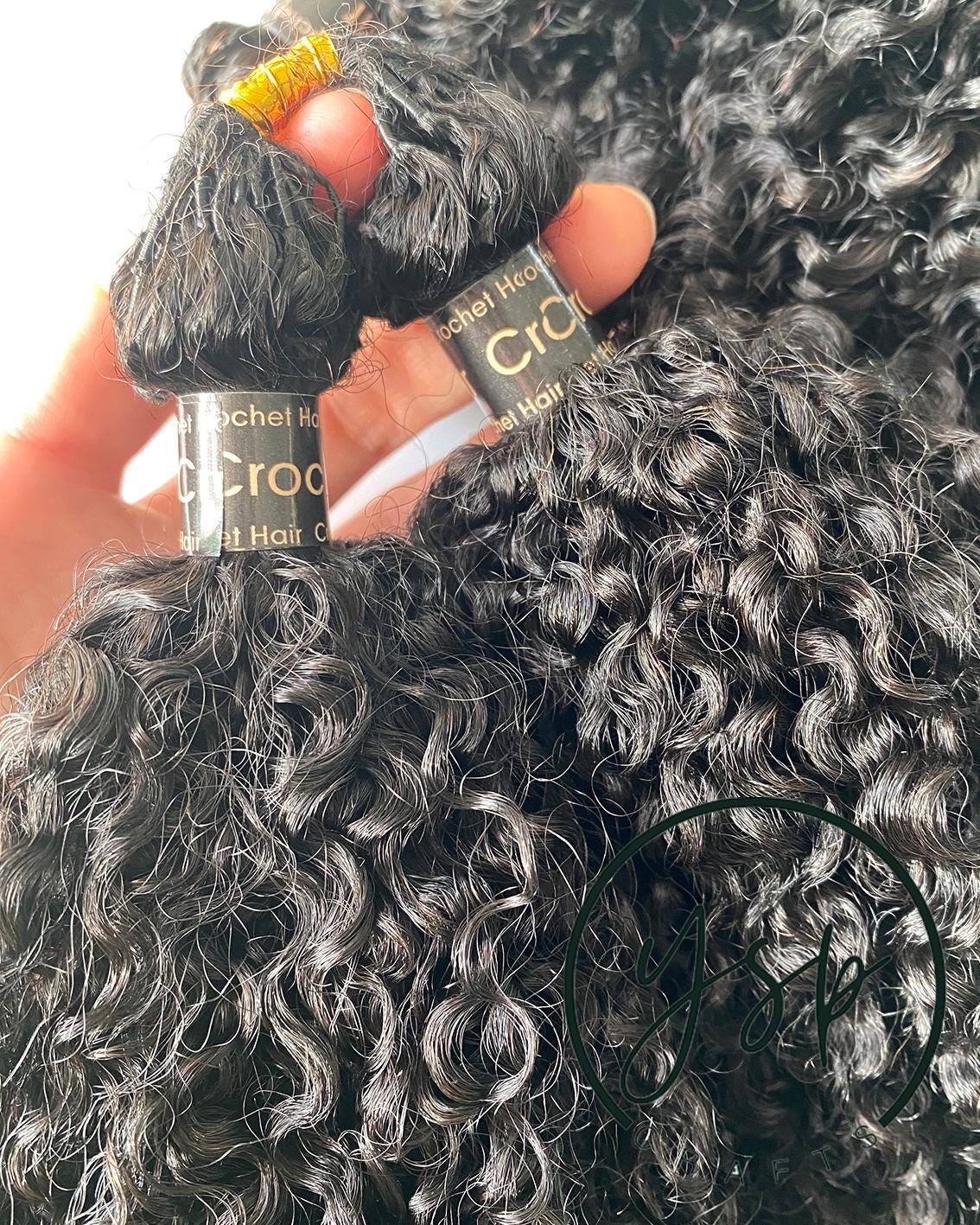 Multi-Textured Kinky Curly Crochet Hair Extensions Human Hair Natural Color Knotless Crochet Hair Extensions - Image 3