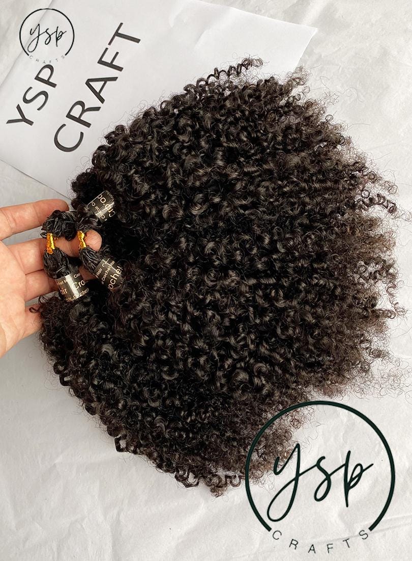 Multi-Textured Kinky Curly Crochet Hair Extensions Human Hair Natural Color Knotless Crochet Hair Extensions