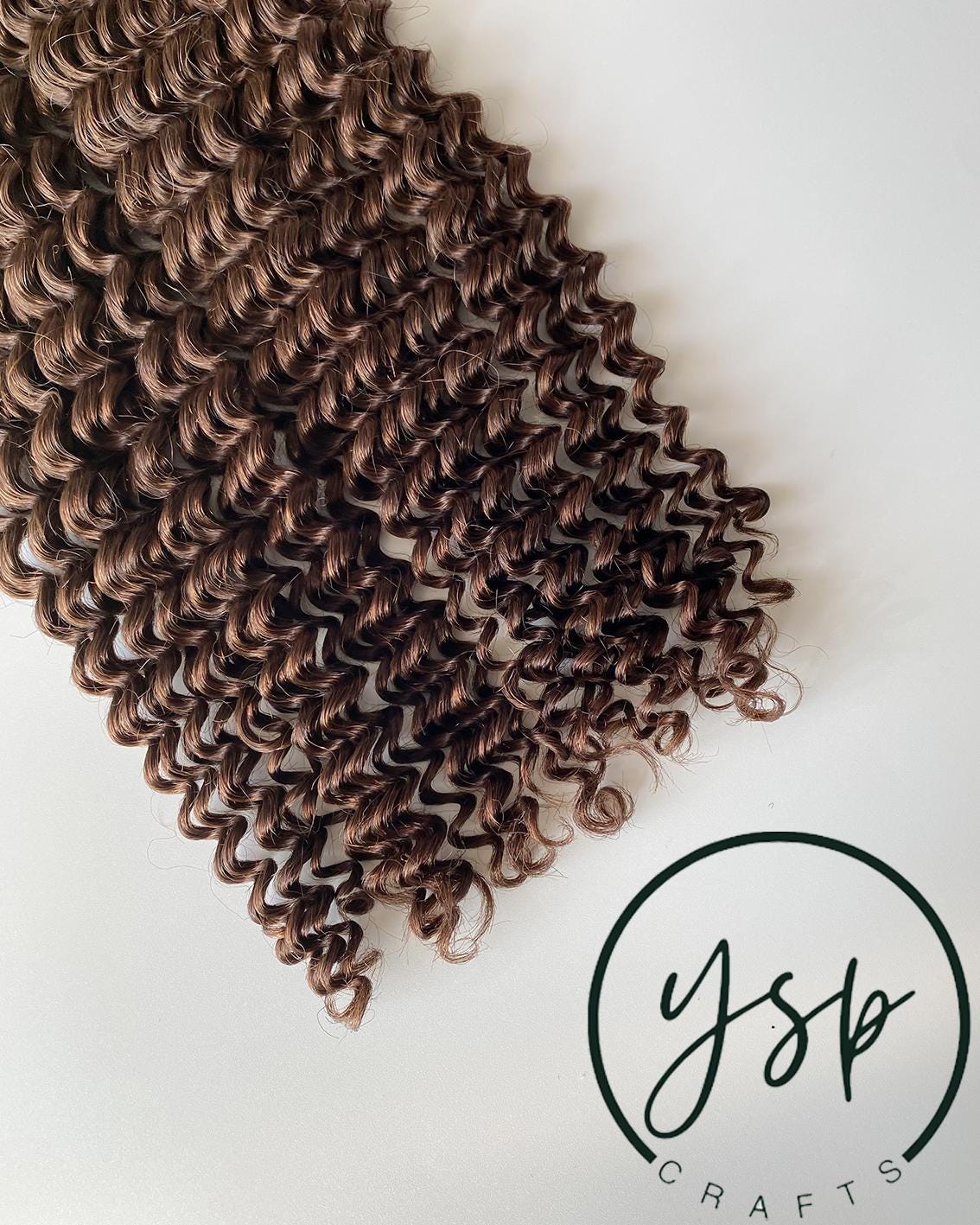 Medium Brown #4 Water Wave Human Crochet Hair - Image 4