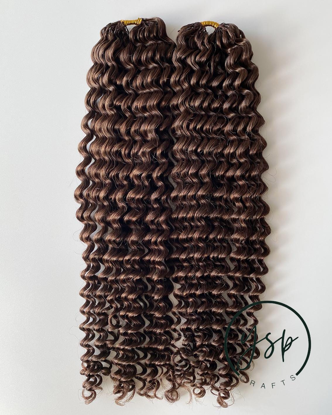 Medium Brown #4 Water Wave Human Crochet Hair - Image 3