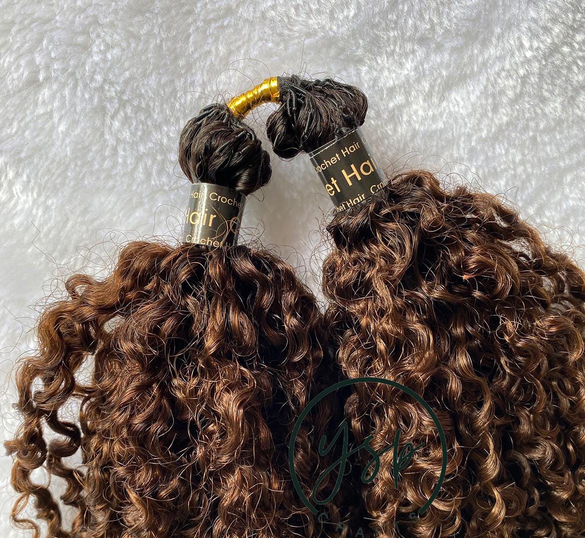 Multi-Textured Kinky Curly Human Crochet Hair #1BT4 Medium Brown with Dark Roots - Image 2