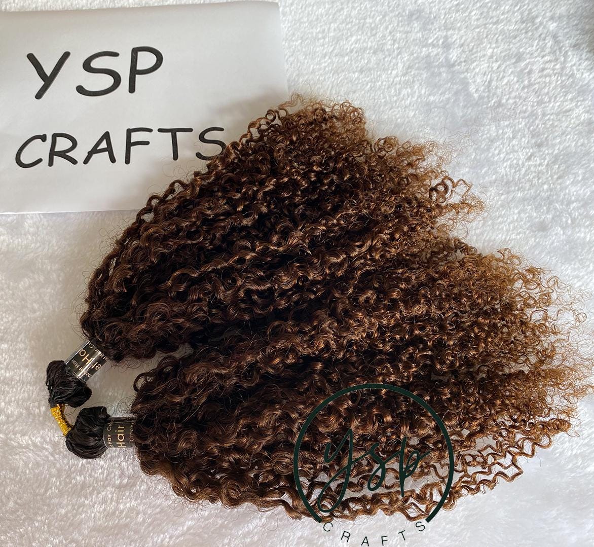 Multi-Textured Kinky Curly Human Crochet Hair #1BT4 Medium Brown with Dark Roots - Image 4