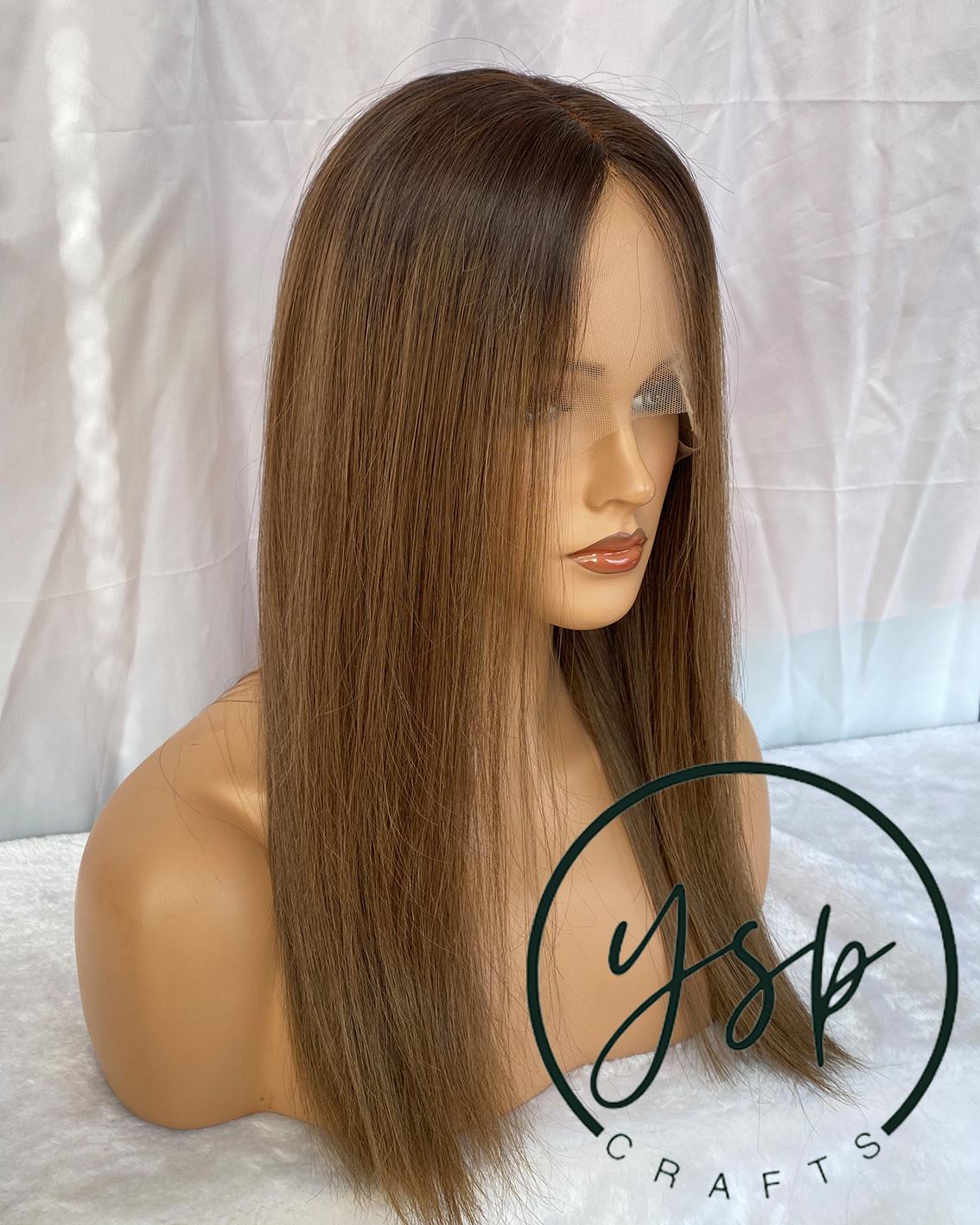 Ombre Brown Lace Front Wig | 13x6 Human Hair Straight Wig - Image 3