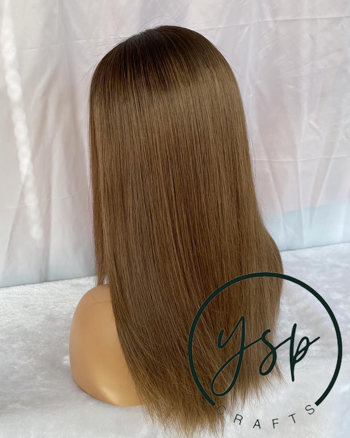 Ombre Brown Lace Front Wig | 13x6 Human Hair Straight Wig - Image 4
