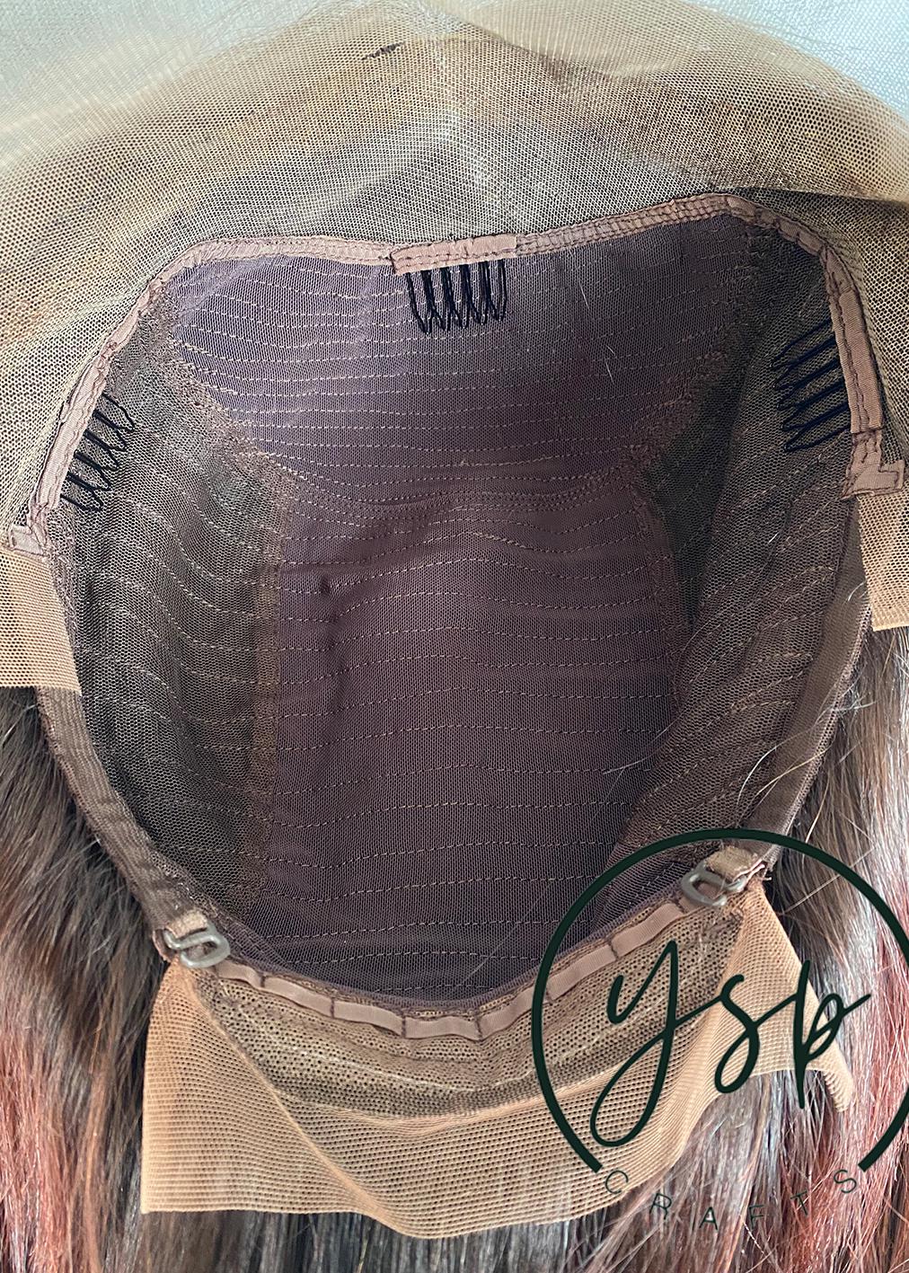 Ombre Human Hair Bob Wig - Brown to Red Wine, Lace Front - Image 7