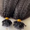 Alternative view of Pre-looped weft microlinks Kinky Straight Hair Extension