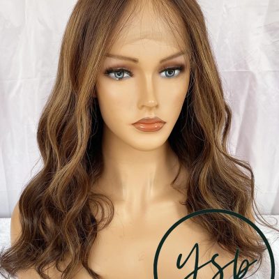 Real Human hair Full Lace Wig Balayage Wavy hair Wigs for Women