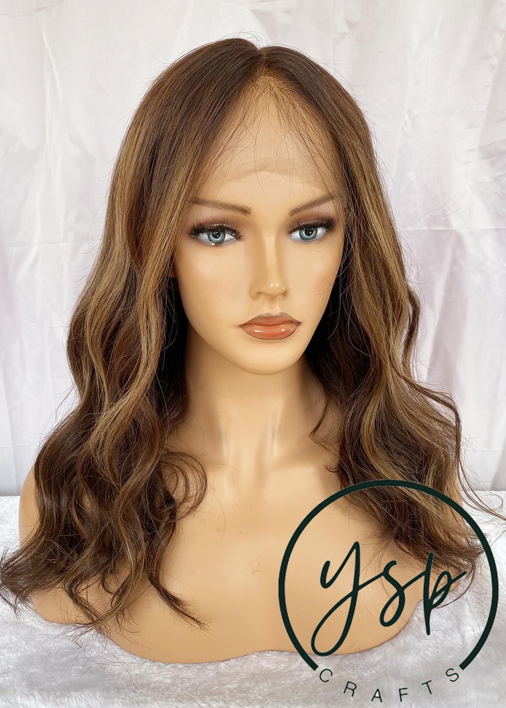 Real Human hair Full Lace Wig Balayage Wavy hair Wigs for Women
