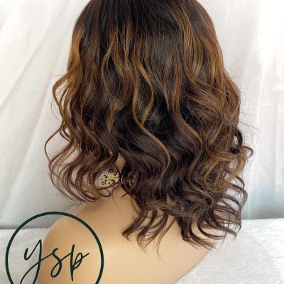 Real Remy Human Hair Lace Front Wig Balayage Color Wavy Hair Wigs for Women