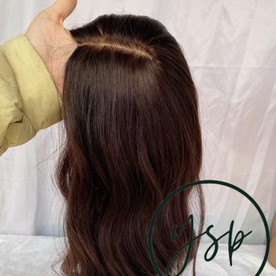 Silk Top Human Hair Topper Warm Brown Hair Topper for Thinning Hair Real Human Hair Top Piece