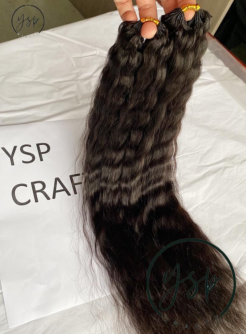 Wet and Wavy Human Crochet Hair Extensions lightweight Natural Color - Image 3